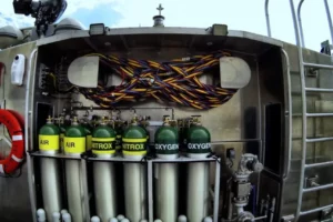 oxygen canisters on vessel